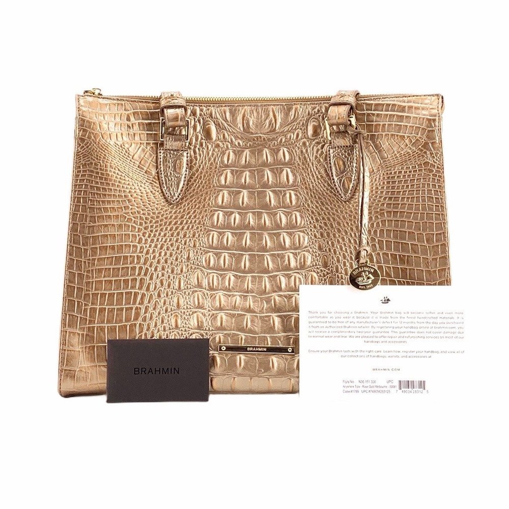 NWT BRAHMIN ROSE GOLD ANYWHERE TOTE MELBOURNE